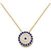 MYSTIC JEWELS by Dalia - Collana in Argento Sterling 925 con Ciondolo a Forma di Occhio Turco, Rotonda, con Zirconia cubica (Argento-Oro)