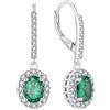 YL Orecchini Ovale Argento 925 con Pietra portafortuna di Maggio Smeraldo simulato Orecchini per donna