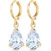Crystalline Azuria Donna 18ct Placcato Oro Lacrima Nozze Orecchini Pendenti con Bianco Cristalli di Zirconi