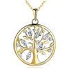 JO WISDOM Collana Albero Della Vita Yggdrasil Argento 925 AAA Zirconia Cubica Donna con placcato oro giallo