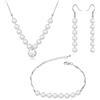 Crystalline Azuria Donna 18ct Placcato Oro Bianco Nozze Parure Bianco Cristalli di Zirconi Collana Orecchini Pendenti Bracciale