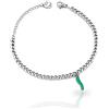 inSCINTILLE Corni Bracciale Donna Acciaio Inossidabile con Corno Peperoncino Portafortuna, Braccialetto Uomo Sfere in Acciaio Inossidabile (Verde, Acciaio)