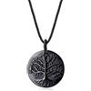 COAI Collana Unisex con Ciondolo Albero della Vita in Ossidiana Nera e Cordino Regolabile, Collana Ossidiana Nera con Pendente in Pietra Naturale per Uomo e Donna