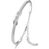 Praelinos Bracciale Donna Simbolo Infinito Placcato Oro Bianco Carati Bracciali Galvanico 5A Zirconi Cubici Gioielli Regalo per la Festa della Mamma Moglie Fidanzata Ragazze