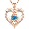 CDE Collana Donna Cuore Regalo Gioielli Donna Pendente Argento S925 Placcata Oro con Pietra di Nascita per Festa Della Mamma Compleanno San Valentino per Lei Mamma Fidanzata Moglie con 5A Cubic Zirconie
