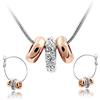 Crystalline Azuria Donna 18 ct Bianco and Rose Gold Plated Bianco Cristalli Parure Collana con Ciondolo 45 cm Orecchini Cerchio