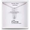 Qings Collana Croce Pendente a Crocifisso in Argento Sterling 925 Collana con Zirconi per donna