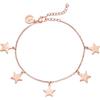 inSCINTILLE Cuori e Stelle Bracciale Donna in Acciaio Inossidabile con Ciondoli (Stelle Oro Rosa)