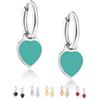 inSCINTILLE Cuore Rock Orecchini Donna in Acciaio Inossidabile con Pendente a Cuore Colorato (Verde Acqua)