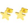 inSCINTILLE Orecchini Lucidi Donna a Lobo con Stella o Cuore in Acciaio Inossidabile (Stelle Oro)