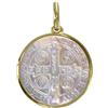 Schmuck Les Poulettes LES POULETTES BIJOUX - Ciondolo Placcato Oro e Madreperla Medaglia Rotonda Croce di San Benedetto