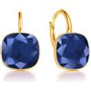 MŚ 1997 MENNICA ŚWIDNICKA Square Stupendi orecchini con comoda chiusura realizzati in argento sterlina 925 placcati con oro a 24 carati regalo per la Festa della Mamma, compleanni, onomastici o anniversari (Royal Blue)