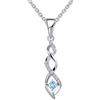 JO WISDOM Collana di Infinito Argento 925 Donna,Ciondolo con Catena Zirconia cubica 3A Marzo Birthstone Colore Acquamarina