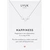 LUUK LIFESTYLE Collana in acciaio inossidabile elegante da donna con pendente Tre cerchi e carta regalo HAPPINESS, 50 cm, modello rotondo e circolare, argento