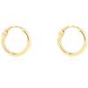 Monde Petit Damen & Kinder Creolen Hoop 10x1.5 mm Ohrstecker - Gelbgold 9 Karat (375) - Scatola Regalo - Certificato di garanzia