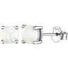 Bellitia Jewelry Orecchini a Bottone con Opale Bianco per Donna, Orecchini a perno con Opale Simulato in Argento Sterling 925 Gioielli ipoallergenici