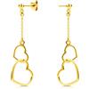 Miore Orecchini Donna Pendenti Cuore Oro Giallo 9 Kt / 375