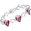 Leafael Bracciale Argento cuore d'amore infinito, bracciali con cristalli curativi, Senza allergie gioielli, Regalo con scatola regalo con estensore catena da 7+2 pollici