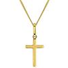 Miore Collana Donna Croce Oro Giallo 9 Kt / 375 con Catena, Catenina Cm 45