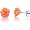 inSCINTILLE Orecchini Donna a Fiore Roselina in Madreperla e Argento Rodiato 925 - Vari Colori (Rosa)