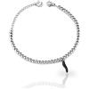 inSCINTILLE Corni Bracciale Donna Acciaio Inossidabile con Corno Peperoncino Portafortuna, Braccialetto Uomo Sfere in Acciaio Inossidabile (Nero, Acciaio)