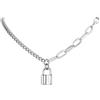 FindChic Collana Donna con Ciondolo Lucchetto Catena in Acciaio Inossidabile Regolabile 46+5cm Regalo Confezione