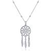WANDA PLATA Collana con Ciondolo Acchiappasogni da Donna, Ragazza in Argento 925, con Piume Gioielleria