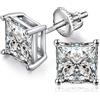jiamiaoi Orecchini Uomo Diamante Argento 925 Quadrati Donna Diamanti Orecchini Zirconi Diamante Orecchino Uomo con Zirconi 6mm