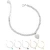inSCINTILLE Cuore Rock Bracciale Donna a Palline in Acciaio color Argento o Oro, Idea Regalo San Valentino per lei, Bracciale Perline con Cuore Colorato (Argento, Acciaio inossidabile)