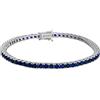 Gold Gala Bracciale Tennis in Argento 925 Rodiato con Zirconi Colorati Uomo Donna (Zaffiro, 20.50, Centimetri)