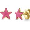 Miore Kids orecchini a stella rosa per bambini in oro giallo 9 kt 375 6 x 6 mm