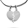 inSCINTILLE Collana coppia con Cuore Divisibile lui e lei in Argento 925 Vari Soggetti per fidanzati, puo essere spezzato (2cm x 1.5cm, Liscio)