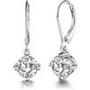 Crystalline Azuria Orecchini Pendenti Monachella - Placcato Oro Bianco 18ct Con Zirconi Rotondi - 17x7 Mm