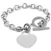 inSCINTILLE Bracciale Donna Cuore Rock in Acciaio Inossidabile - Catena Rollò con Ciondolo Cuore Colorato - Chiusura a T - Idea Regalo con Confezione