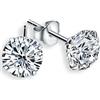 Crystalline Azuria Donna 925 Argento Cristalli Bianco Rotondo Orecchini a Lobo 6 mm
