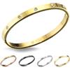 inSCINTILLE Bangle Bracciale Rigido Donna Uomo in Acciaio Inossidabile, Confezione Regalo Donna Uomo Inclusa, Braccialetti Bangles a Cerchio (Oro Punti Luce, Altezza 4mm - Circonferenza 21cm)