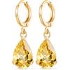 Crystalline Azuria Donna 18ct Placcato Oro Lacrima Orecchini Pendenti con Citrino simulato giallo Cristalli di Zirconi