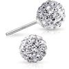 Crystalline Azuria Donna 925 Argento Disco Palla Bianco Cristalli Rotondo Orecchini a Lobo 6 mm