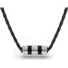 SERASAR Collana in Pelle da Uomo con Ciondolo - 50cm Argento Scatola per Gioielli Idea Regalo Uomini Catena Rocker Bracciale Morte Morta