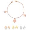 inSCINTILLE Sweet Child Bracciale Donna Acciaio con Ciondoli Bebè, Cuore, Piedini, Bracciale Mamma e Figlio, Confezione Idea Regalo Inclusa, Braccialetto Gravidanza Acciaio Inox (Cuore Oro Rosa)