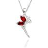 Crystalline Azuria Fata Tinkerbell Collana con Ciondolo Con Cristalli di Zirconi 18ct Placcato Oro Bianco Gioielleria per Donne e Bambina