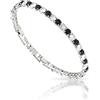 inSCINTILLE Bracciale Tennis Donna Uomo con Zirconi e Chiusura a Scatto Regolabile (Dimensione pietra: 0,40 Cm, Catena Argento - Pietra Bianco Nera)