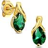 Miore Orecchini Donna Smeraldo Oro Giallo 9 Kt / 375