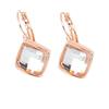 Crystalline Azuria Donna 18ct Placcato Oro Rosa Cristalli Bianco Rombo Quadrato Orecchini Pendenti Monachella