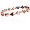 Crystalline Azuria Donna 18ct Placcato Oro Rosa Bracciale Tennis con Milti Colorato Lacrima Cristalli di Zirconi 18 cm