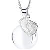 MAMIJUX Chiama Angeli Piedini Mamma Idea Regalo Gravidanza Collana Donna Richiamo degli Angeli Catenina Acciaio (Acciaio Silver)