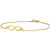 Miore Bracciale Infinito Donna, Catenina rolò in Vero oro Giallo 9 KT 375 con Simbolo Infinito, Braccialetto Infinito anallergico Prodotto in Italia lungo Cm 18 con riduzione a Cm 16,5.