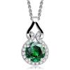 Crystalline Azuria Donna 18ct Placcato Oro Collana con Ciondolo con Rotondo Verde Smeraldo simulato Cristalli di Zirconi 45 cm