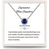 Presentski Collana Pendente Zaffiro Blu, Collana girocollo in argento sterling 925 con Pietra Portafortuna
