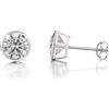 inSCINTILLE Orecchini Punto Luce a Cipollina in Argento Rodiato 925 con Zirconia Cubica (Diametro: 7 mm)